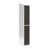 Garderobeskab 1x300 mm Skråt tag 2-delt søjle Laminat dør Nocturne wood Cylinderlås
