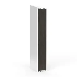 Garderobeskab 1x300 mm Skråt tag Hel søjle Laminat dør Nocturne wood Cylinderlås