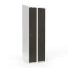 Garderobeskab 2x300 mm Skråt tag Hel søjle Laminat dør Nocturne wood Cylinderlås