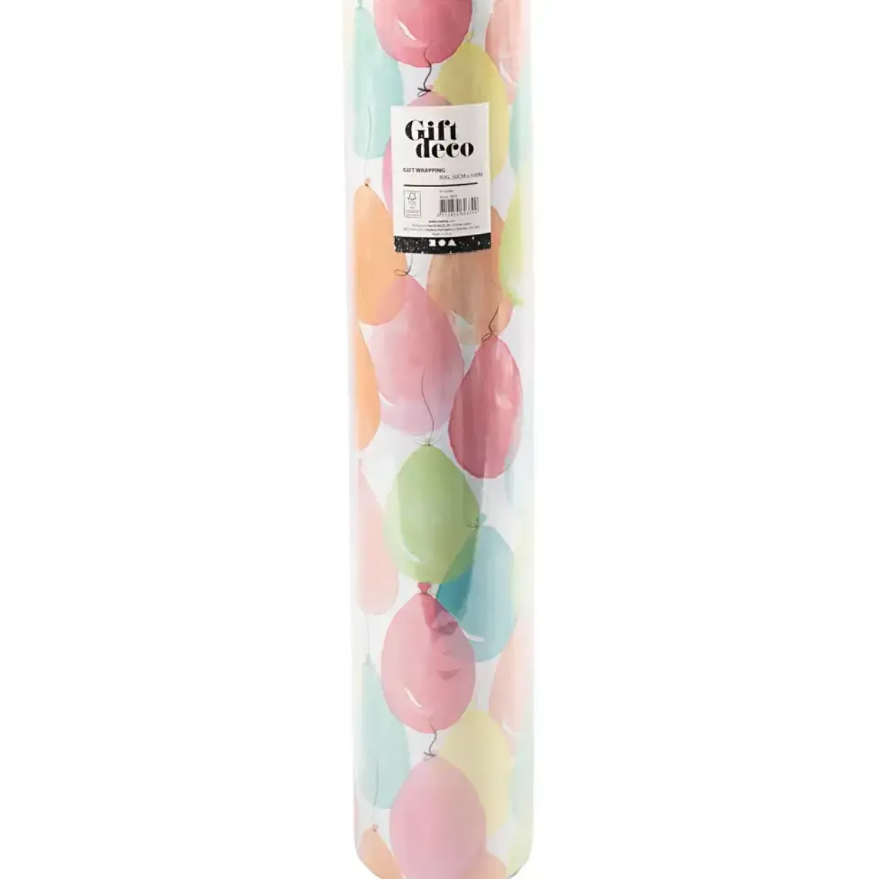Gavepapir Balloner B: 50 cm 80 g pastelfarver 100 m pr rulle