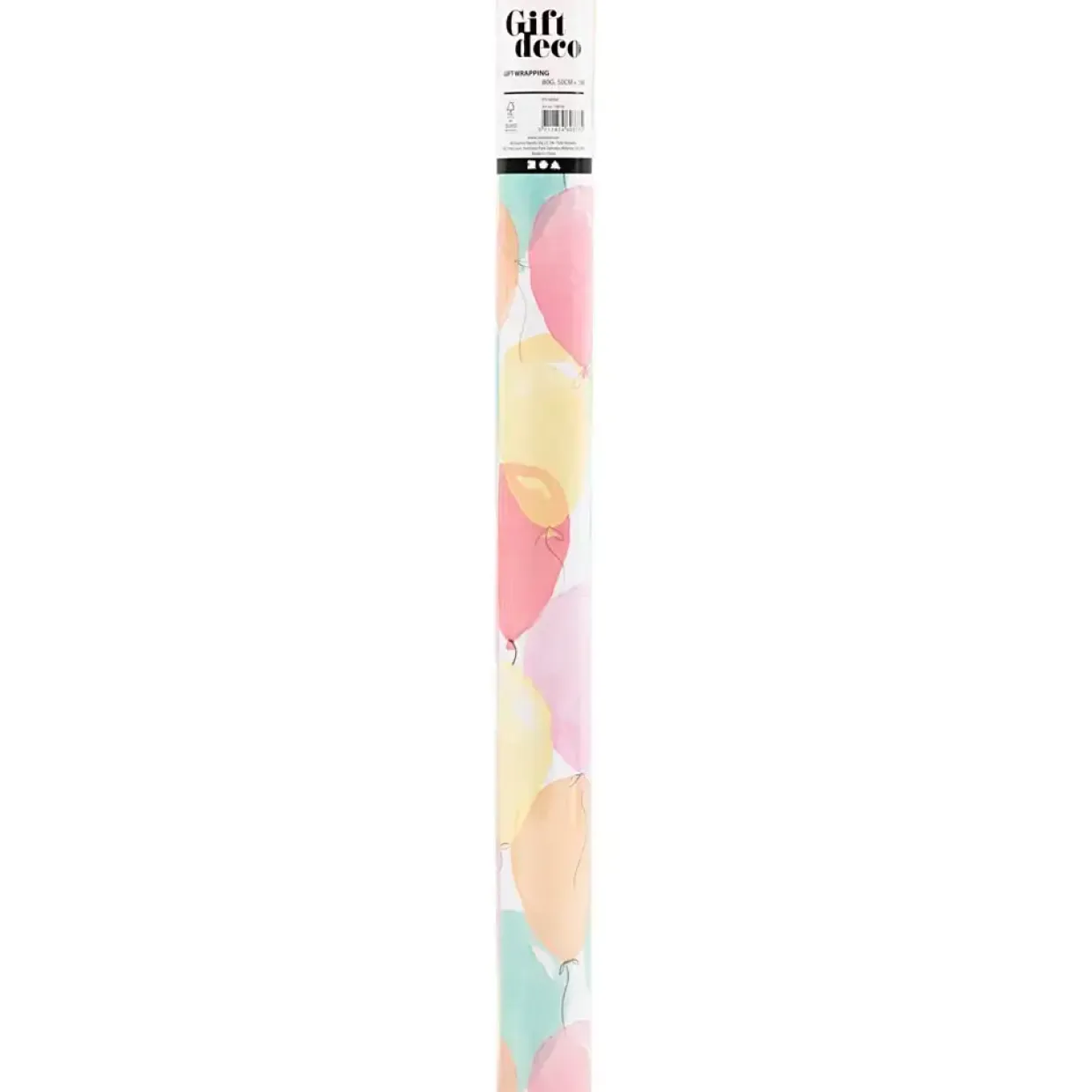 Gavepapir Balloner B: 50 cm 80 g pastelfarver 5 m pr rulle