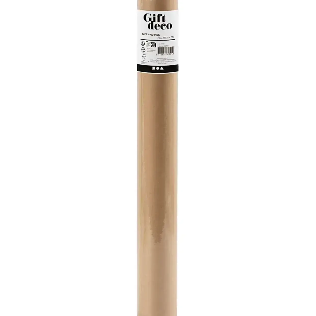 Gavepapir, B: 38 cm, 70 g, natur, 5 m/ 1 rl.