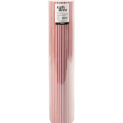 Gavepapir Striber B: 50 cm 80 g rød hvid 100 m pr rulle