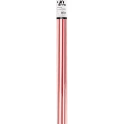 Gavepapir Striber B: 50 cm 80 g rød hvid 5 m pr rulle