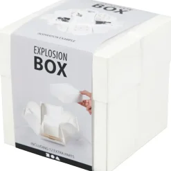 Gave æske explosion box 7x7x7,5+12x12x12cm råhvid