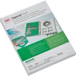 GBC Lamineringslomme m/huller klar 125my A4 (100)