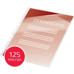 GBC Lamineringslomme m/huller klar 125my A4 (100)