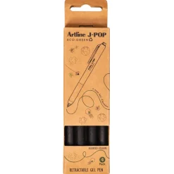 Gelpen - Artline J-POP ECO-GREEN 0.7 mm - Sort - 4 stk
