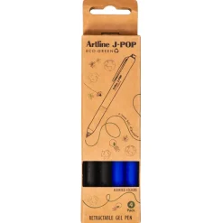 Gelpen - Artline J-POP ECO-GREEN 0.7 mm - 2 Sort / 2 Blå - 4 stk