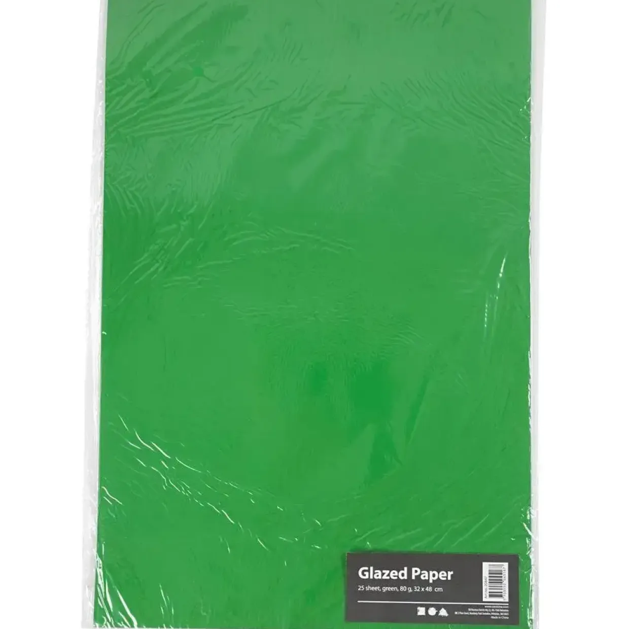 Glanspapir grøn str 32 x 48 cm 80 gram - 25 ark