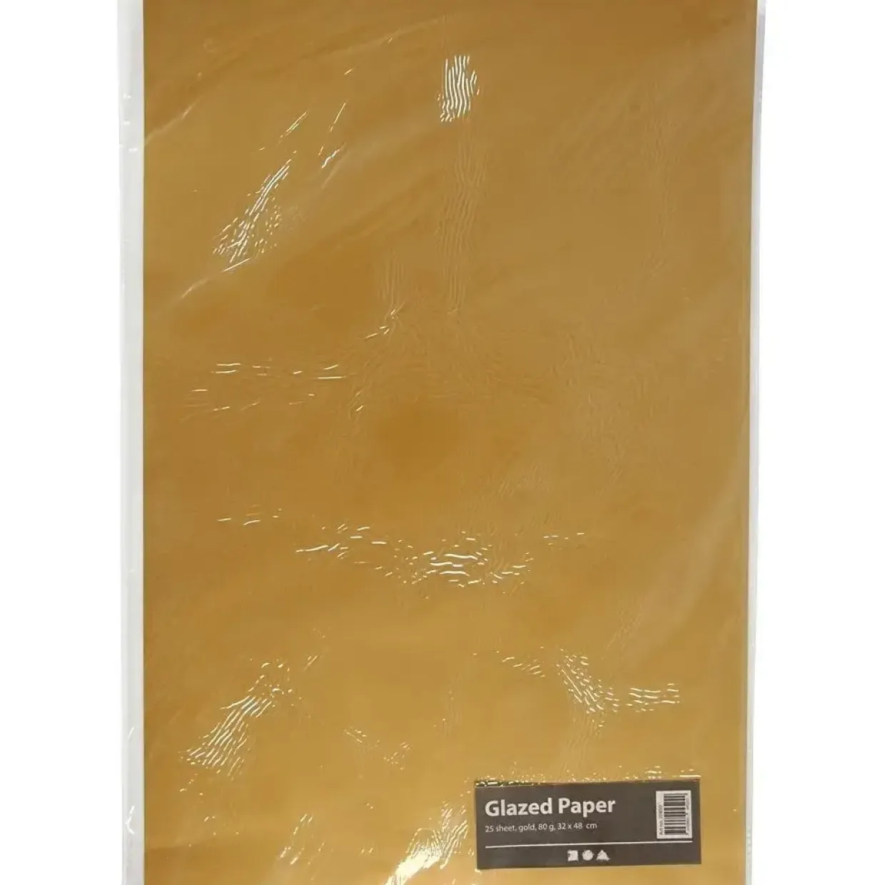 Glanspapir guld størrelse 32 x 48 cm 80 gram - 25 ark