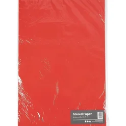 Glanspapir - rød 32x48 cm - 80 g - 25 ark