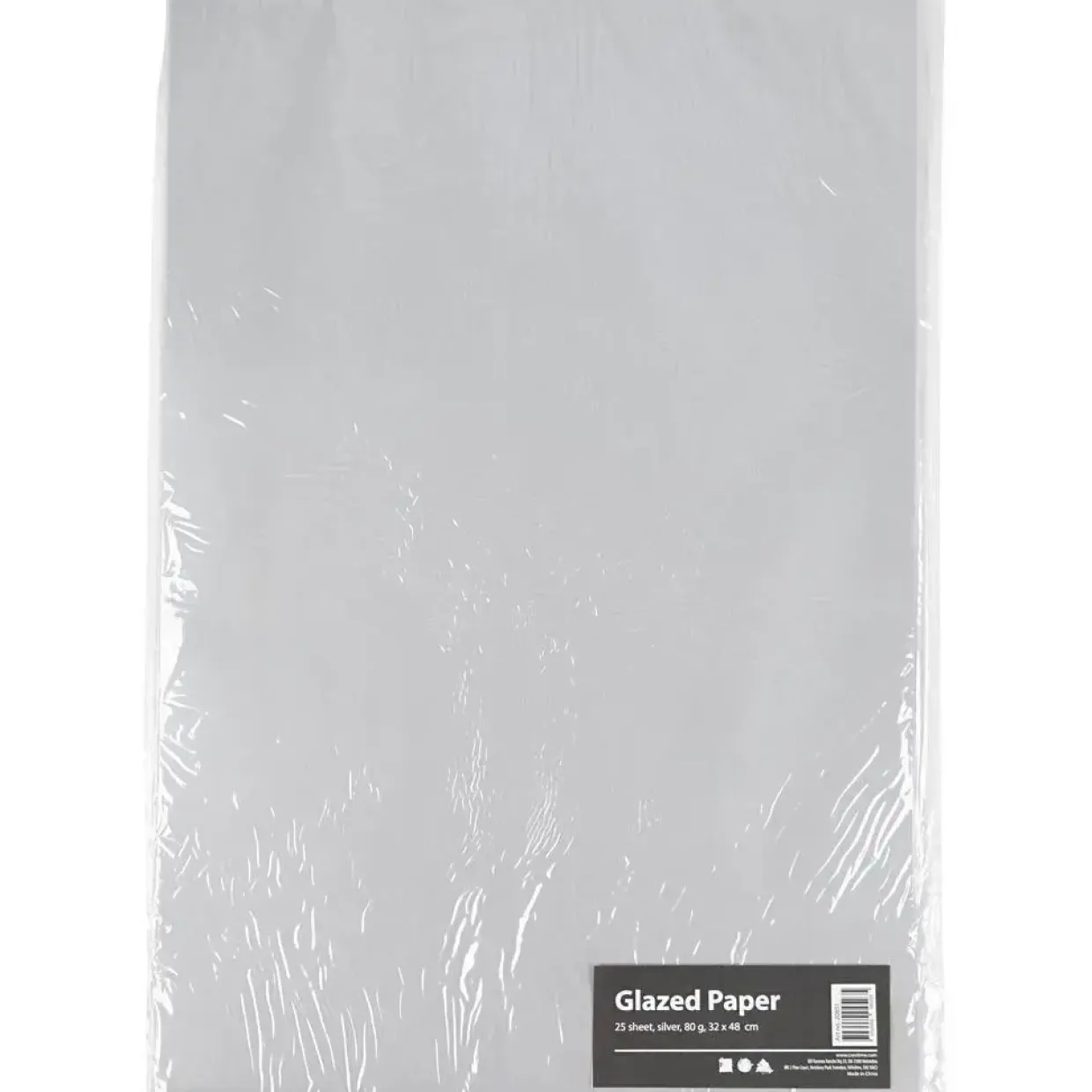 Glanspapir sølv størrelse 32 x 48 cm 80 gram - 25 ark