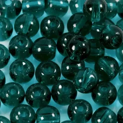 Glasperler grønne diam. 4 mm hulstr. 1 mm grøn - 45 stk.