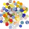 Glasperler rund oval rund-flad 6-13 mm hulstr. 0,5-1,5 mm ass. farver - 350g