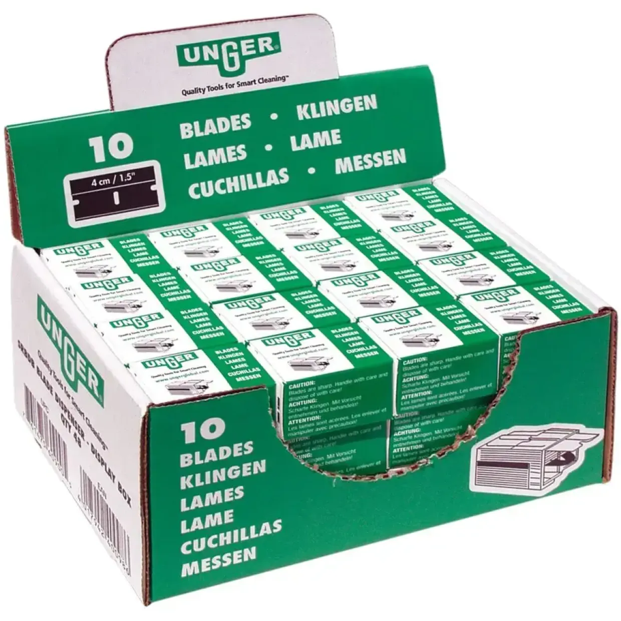 Glasskraber blade Unger 4 cm - 10 stk