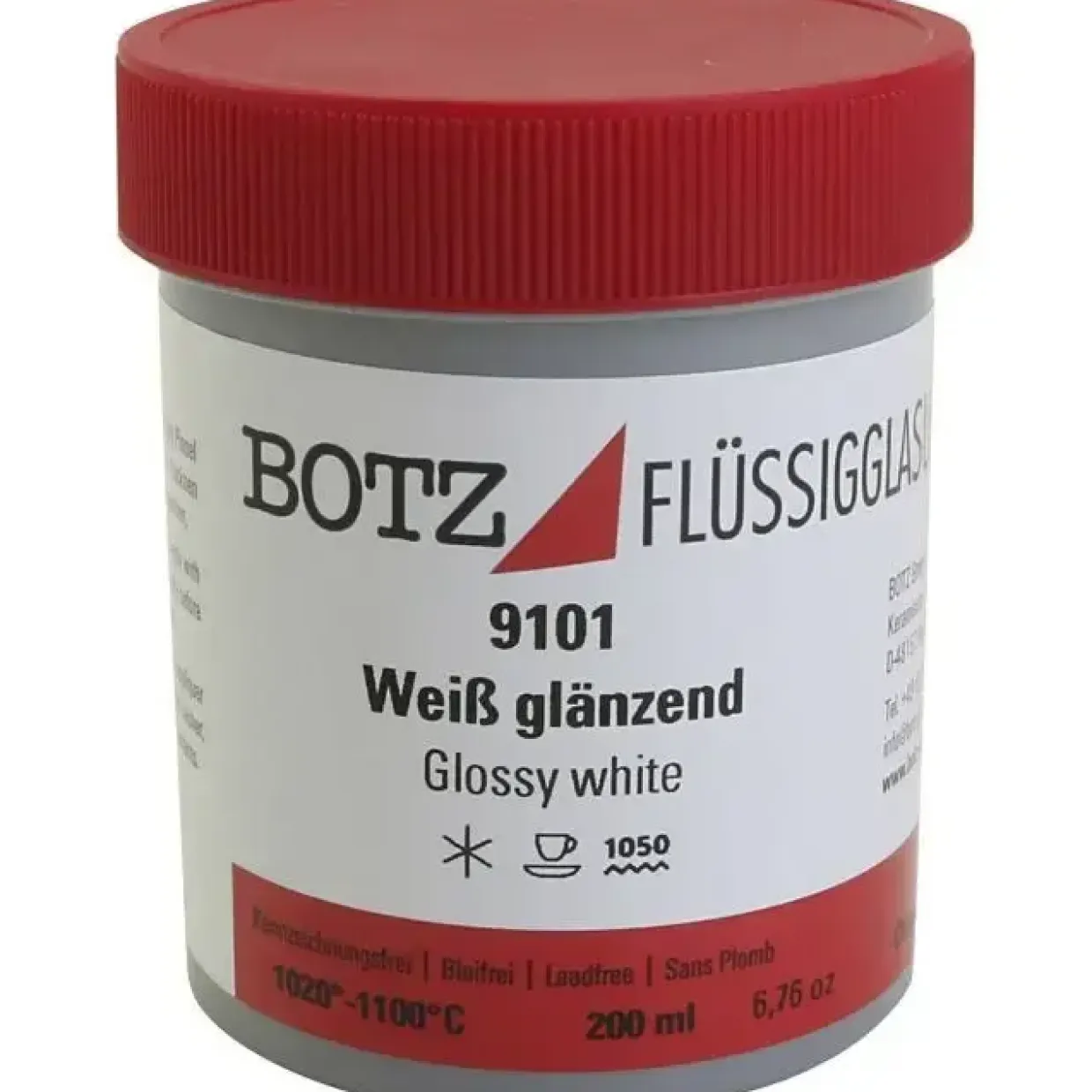 Glasur til ler, hvid, 200 ml
