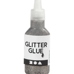 Glitterlim - grå 25ml