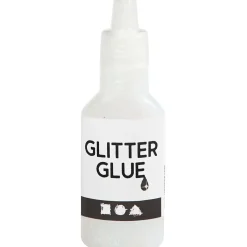 Glitterlim - holografisk hvid 25ml