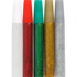 Glitterlim - 10 ml ass. farver - 5stk.