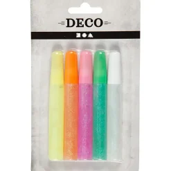 Glitterlim - 10 ml pastelfarver 5stk.