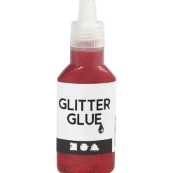 Glitterlim - rød 25ml