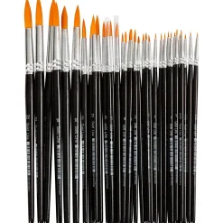 Gold Line Pensler, nr. 0-22, B: 1,5-8 mm, runde, 36 ass.