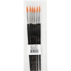 Gold Line Pensler, nr. 12 , B: 5 mm, rund, 6stk.