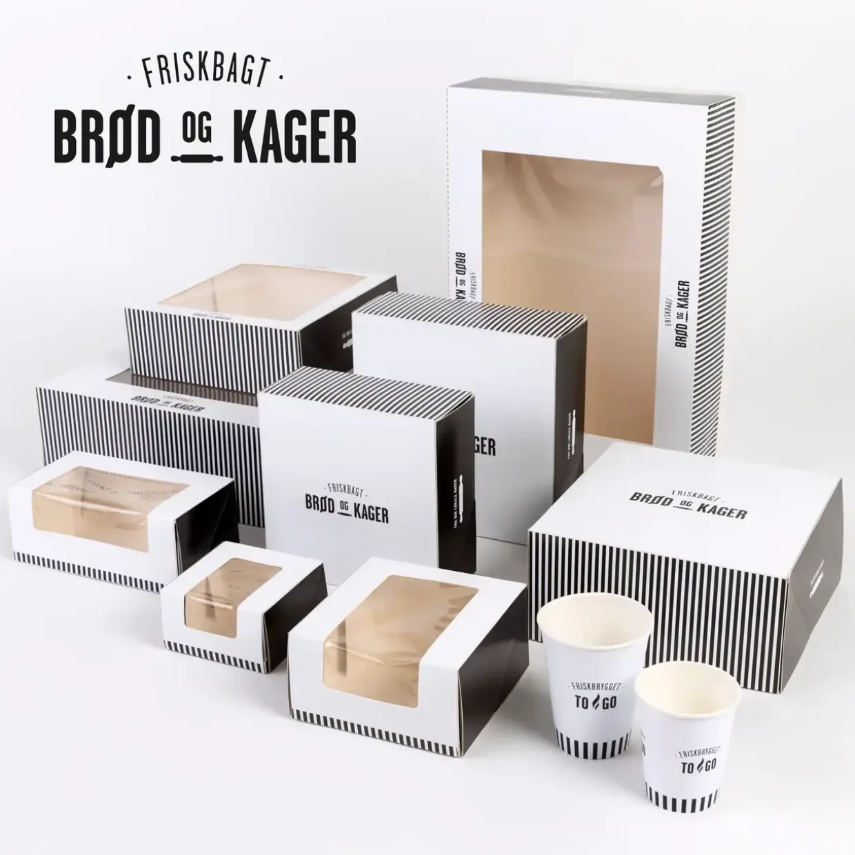 Grovbrødspose 46 cm ribbet brun Friskbagt brød og kager - 500 stk
