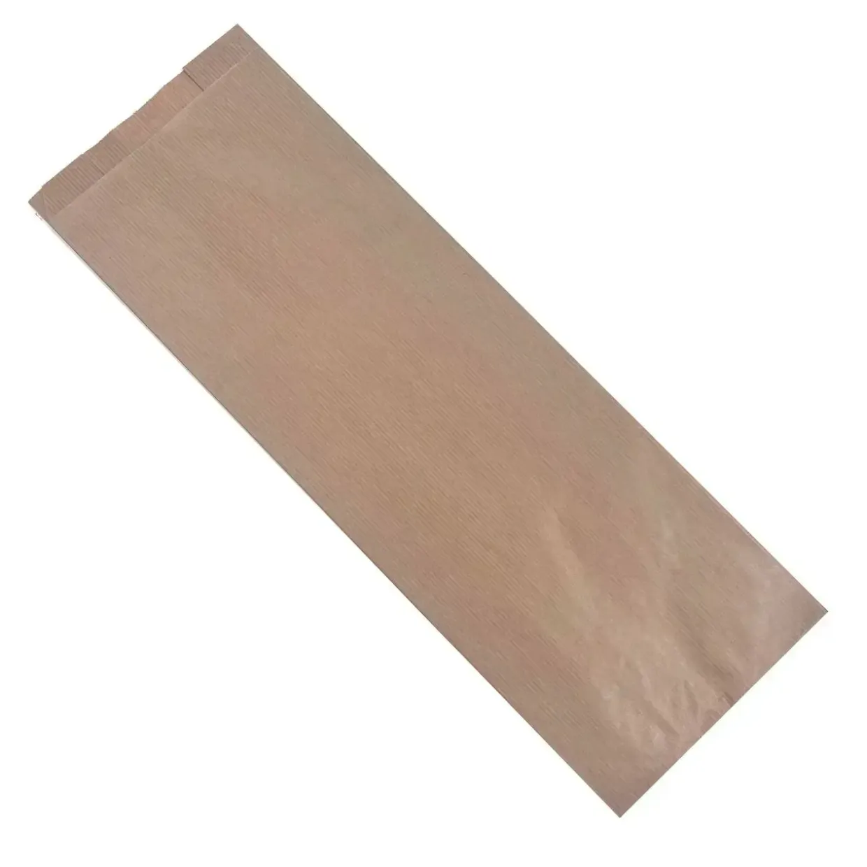 Grovbrødspose Ribbet Stor Rektangulær L160/(2x40)xB450+20mm Papir 50gr Brun - 500 stk/krt
