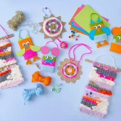 Gruppe DIY Kit Vævning | Vægophæng, ophæng, ugler, mus, ass. farver | 1 pk.