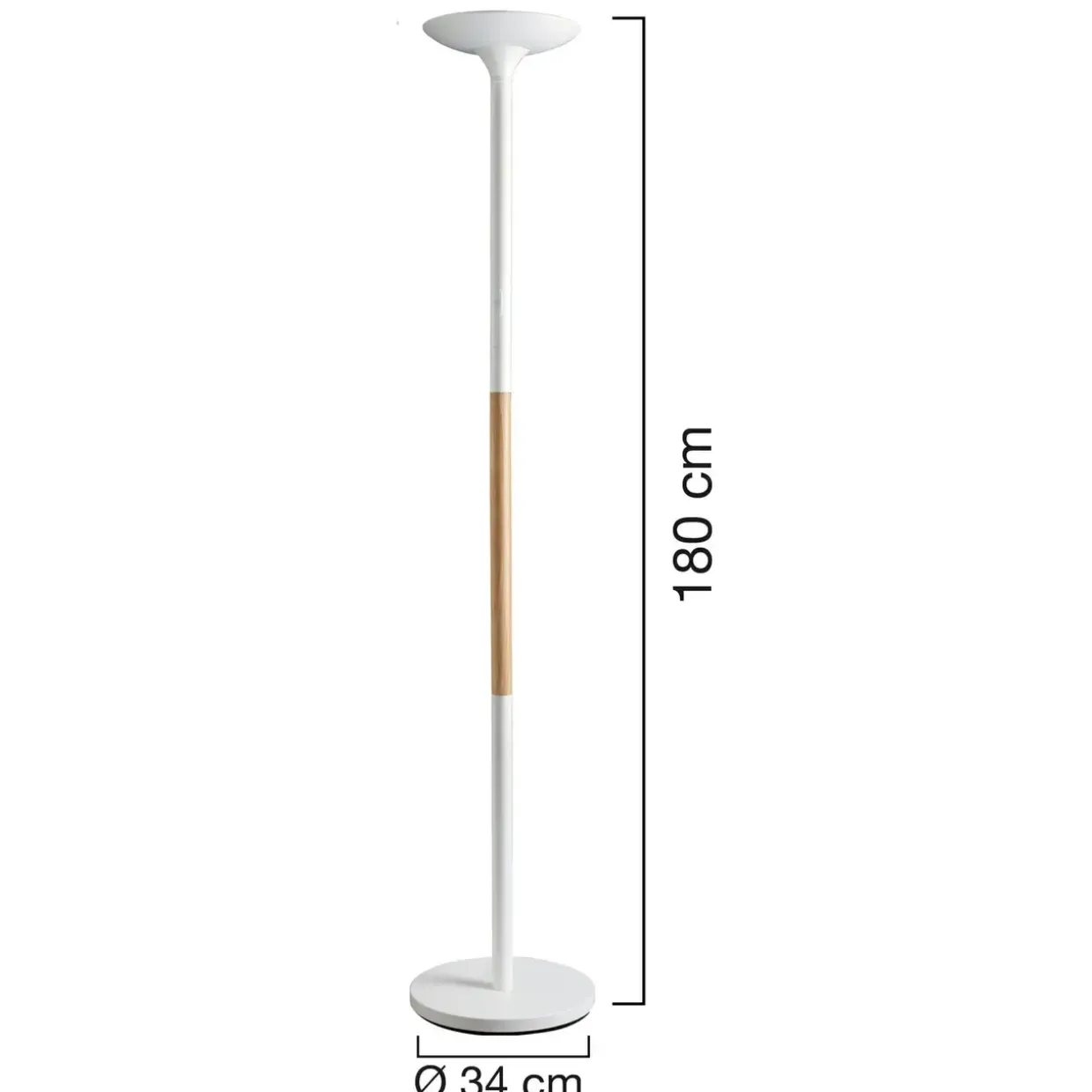 Gulvlampe Unilux Pryska Uplight Lamp, White - Wood