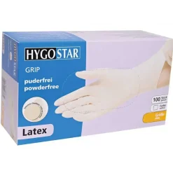 Gummihandsker Hygostar S hvid pudderfri - 100stk
