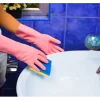 Gummihandsker - Pink Latexhandske med velour - Størrelse 6-6,5 - 12 par