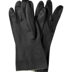 Gummihandsker - Sort Latexhandske med velour - Størrelse 10-10,5 - 12 par