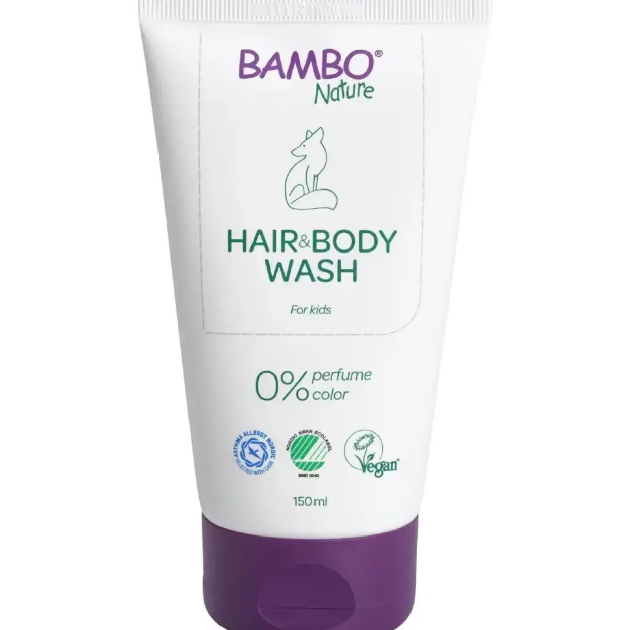 Hair & Bodywash, Bambo Nature, 150 ml, uden farve og parfume - 72 stk