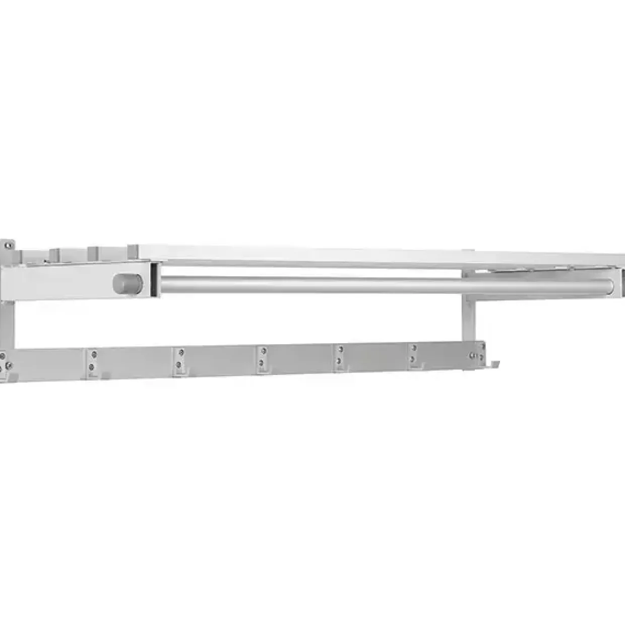 Hattehylde med knagerække - 1050 mm - Elokseret aluminium - 7 kroge