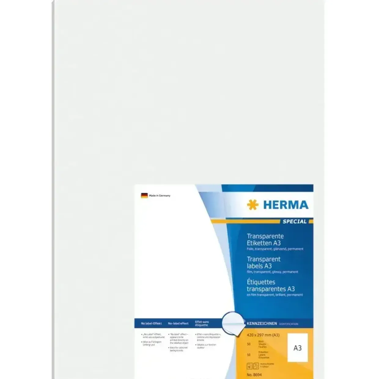 Herma A3 etiketter 420x297 transp klar (50)