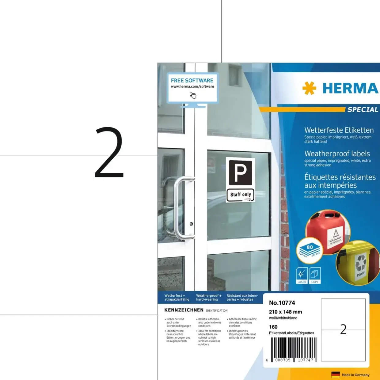 Herma etiket ekstra vejrbestandig 210x148 (160)