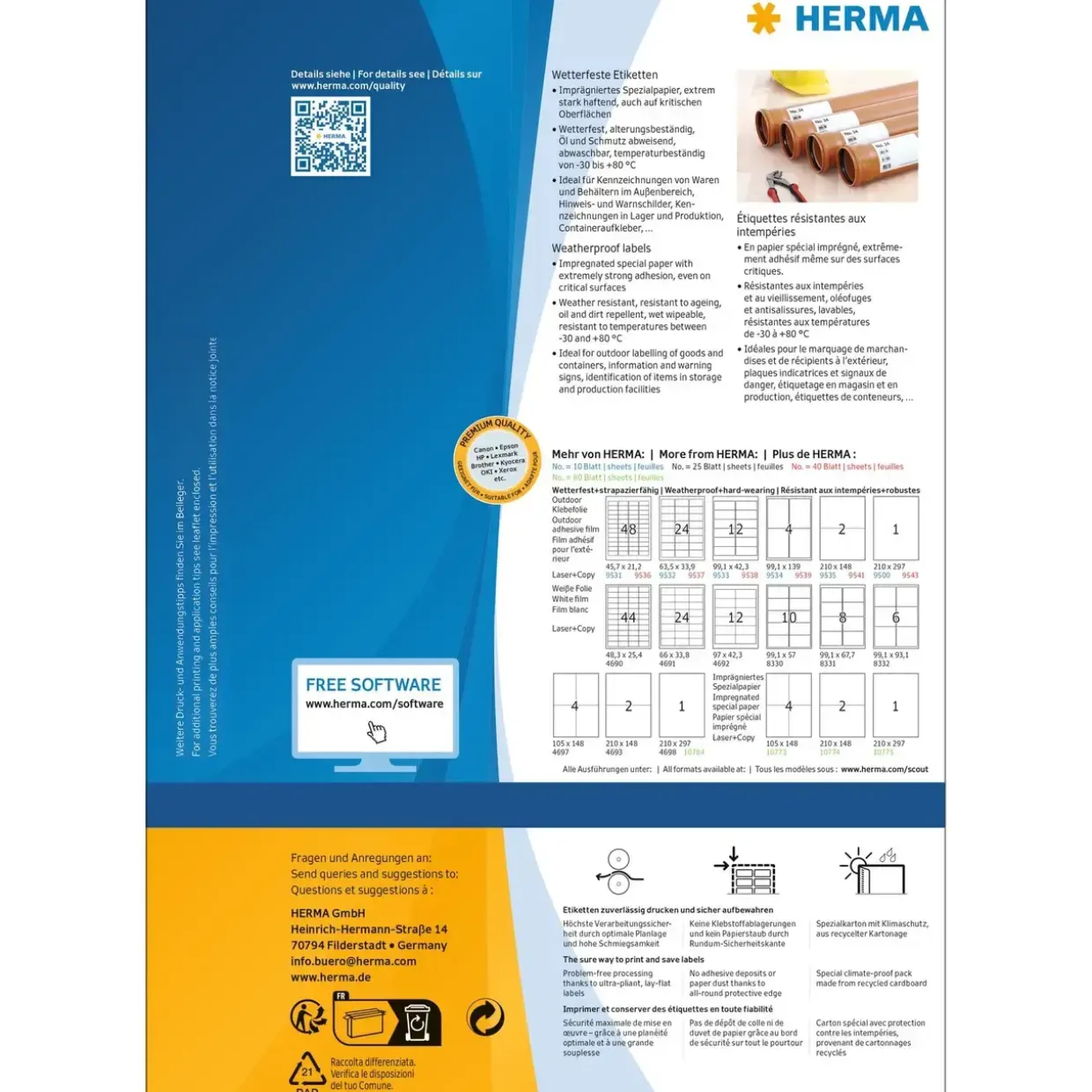 Herma etiket ekstra vejrbestandig 210x148 (160)