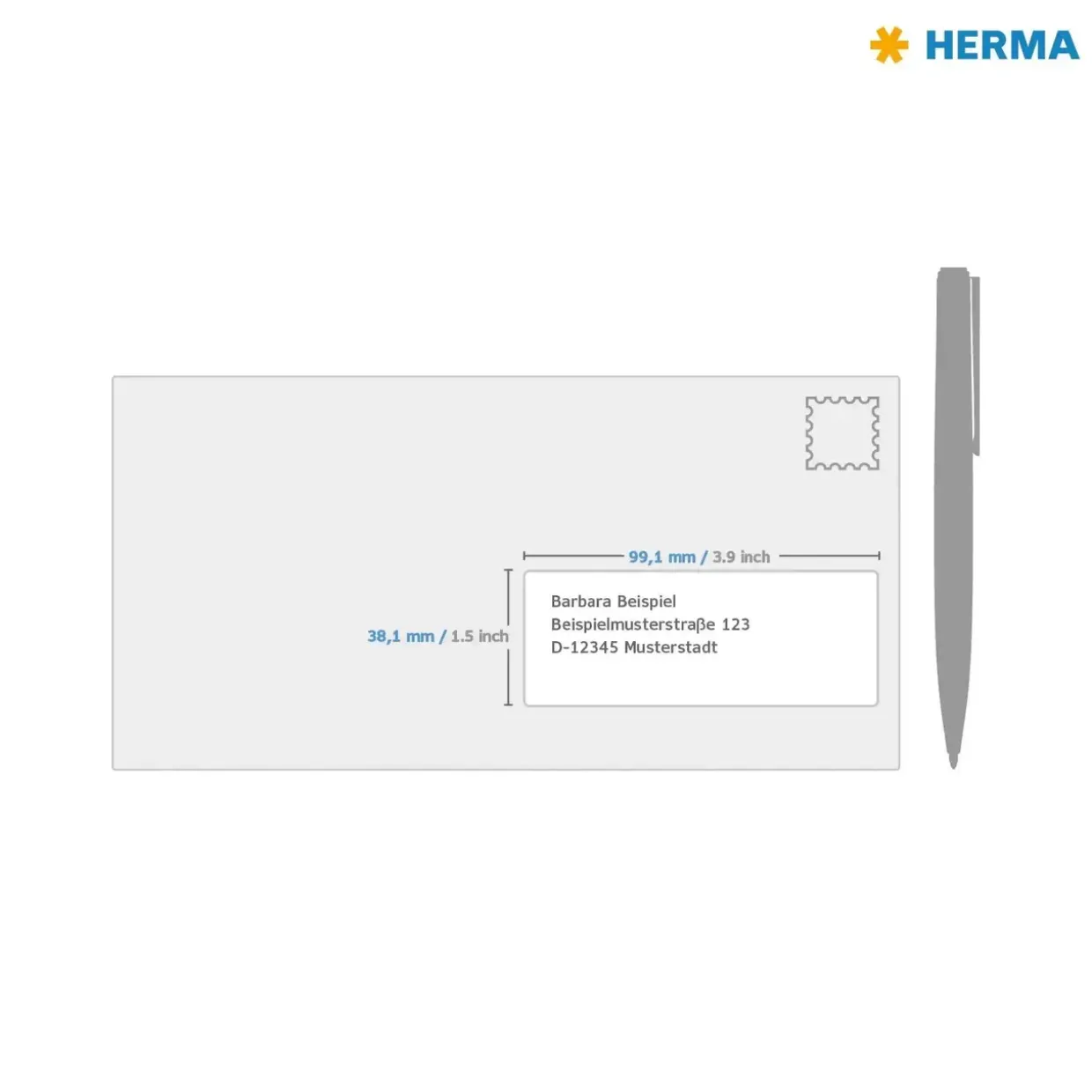 Herma etiket recycled 99,1x38,1 hvid (1120)
