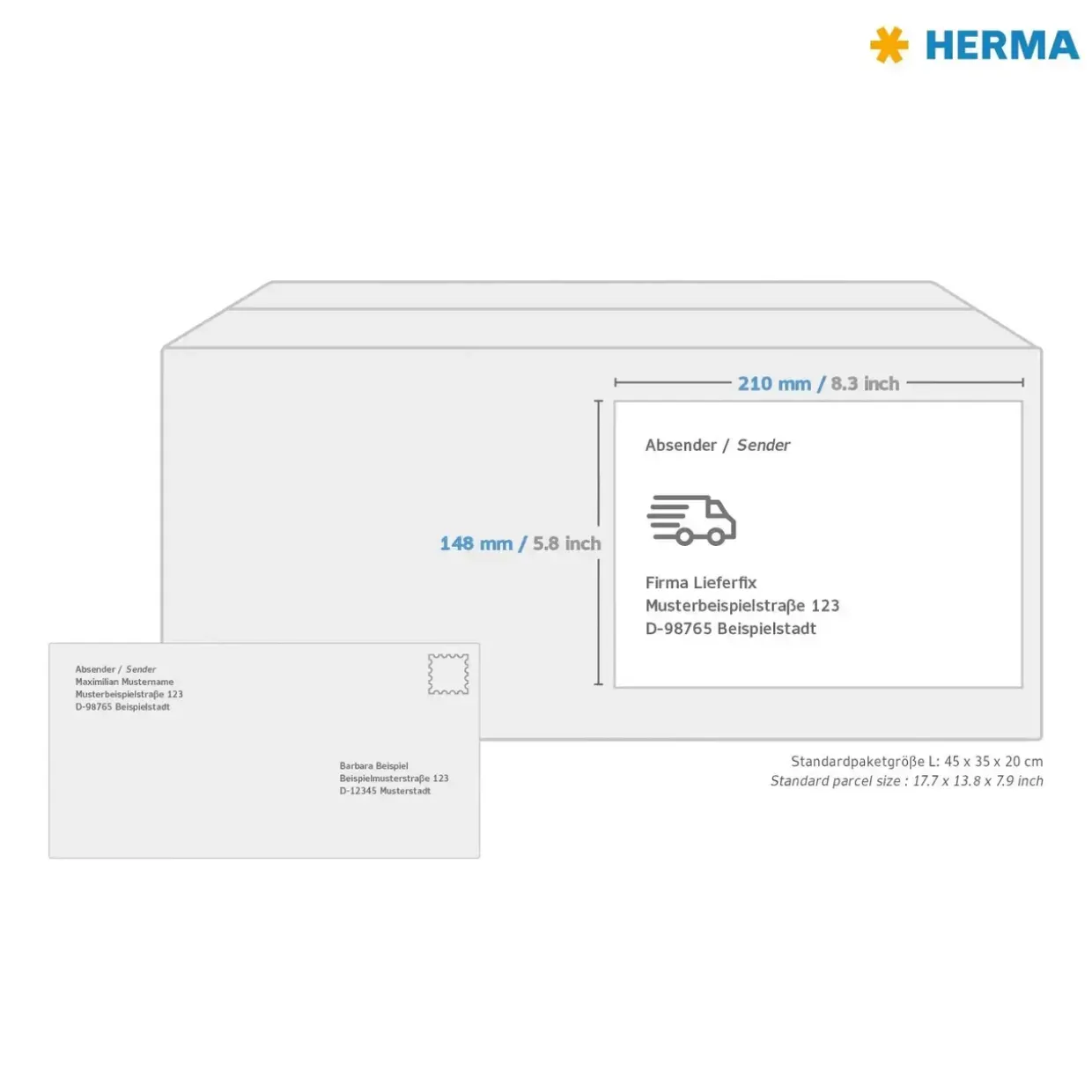 Herma etiket recycled 210x148 hvid (160)