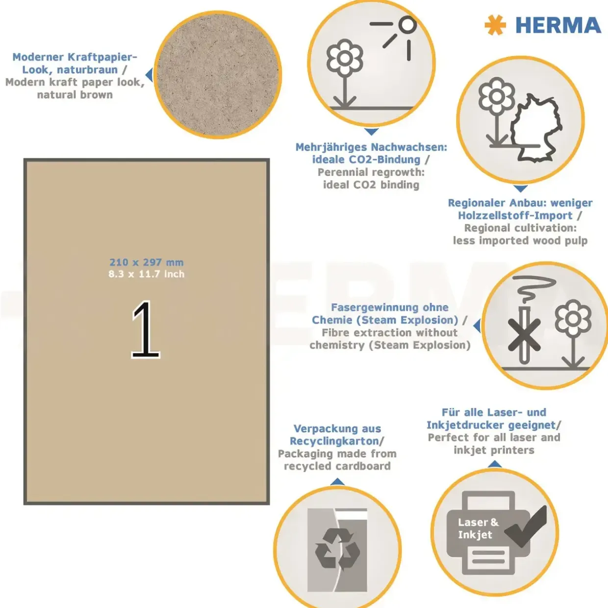 Herma etiket Silphie 210x297 kraftpapir (20)
