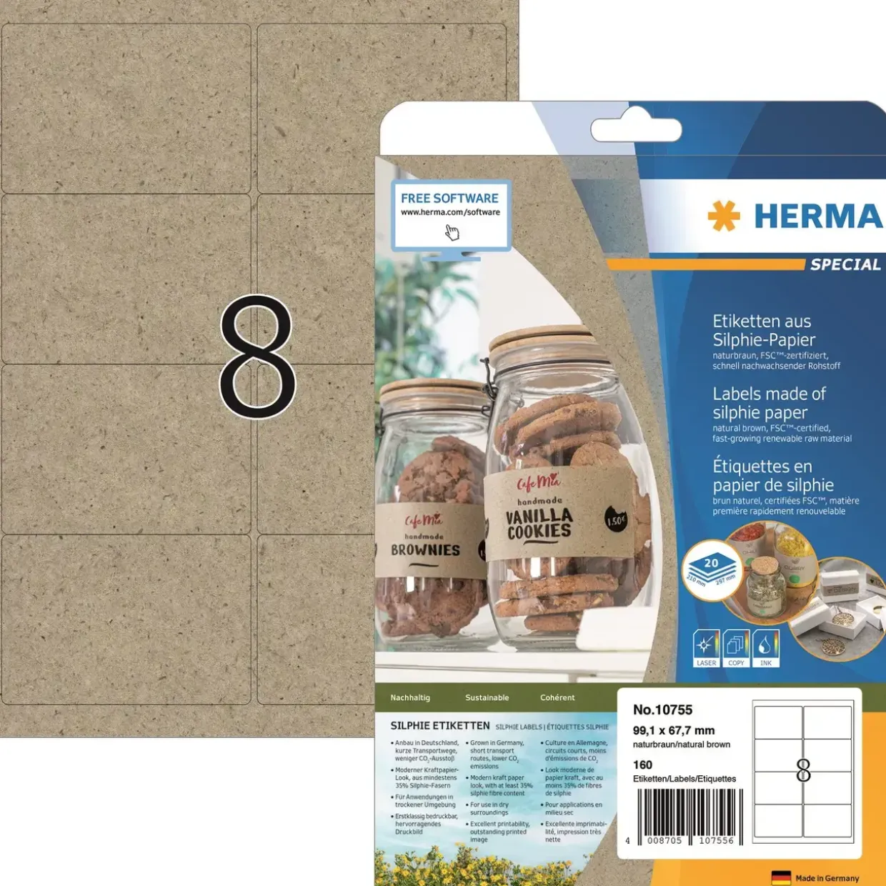 Herma etiket Silphie 99,1x67,7 kraftpapir (160)