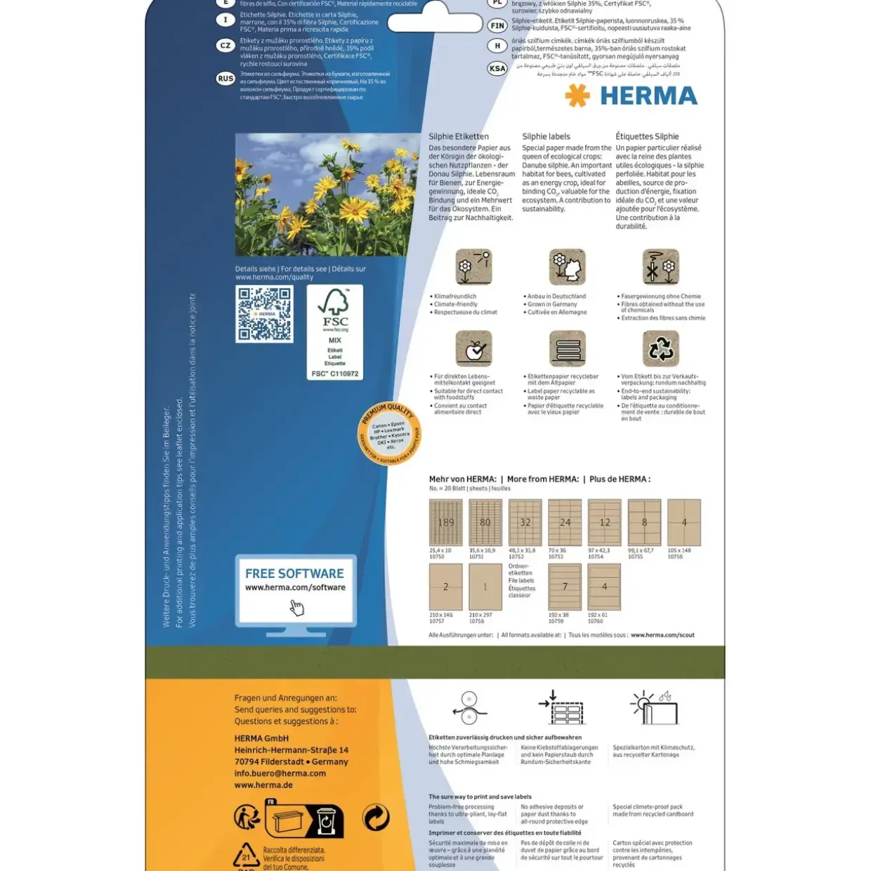 Herma etiket Silphie 99,1x67,7 kraftpapir (160)