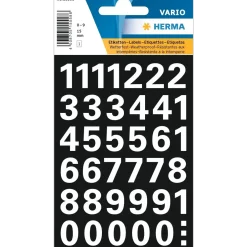 Herma etiket Vario tal 0-9 15mm hvid - Køb minimum 10 stk.