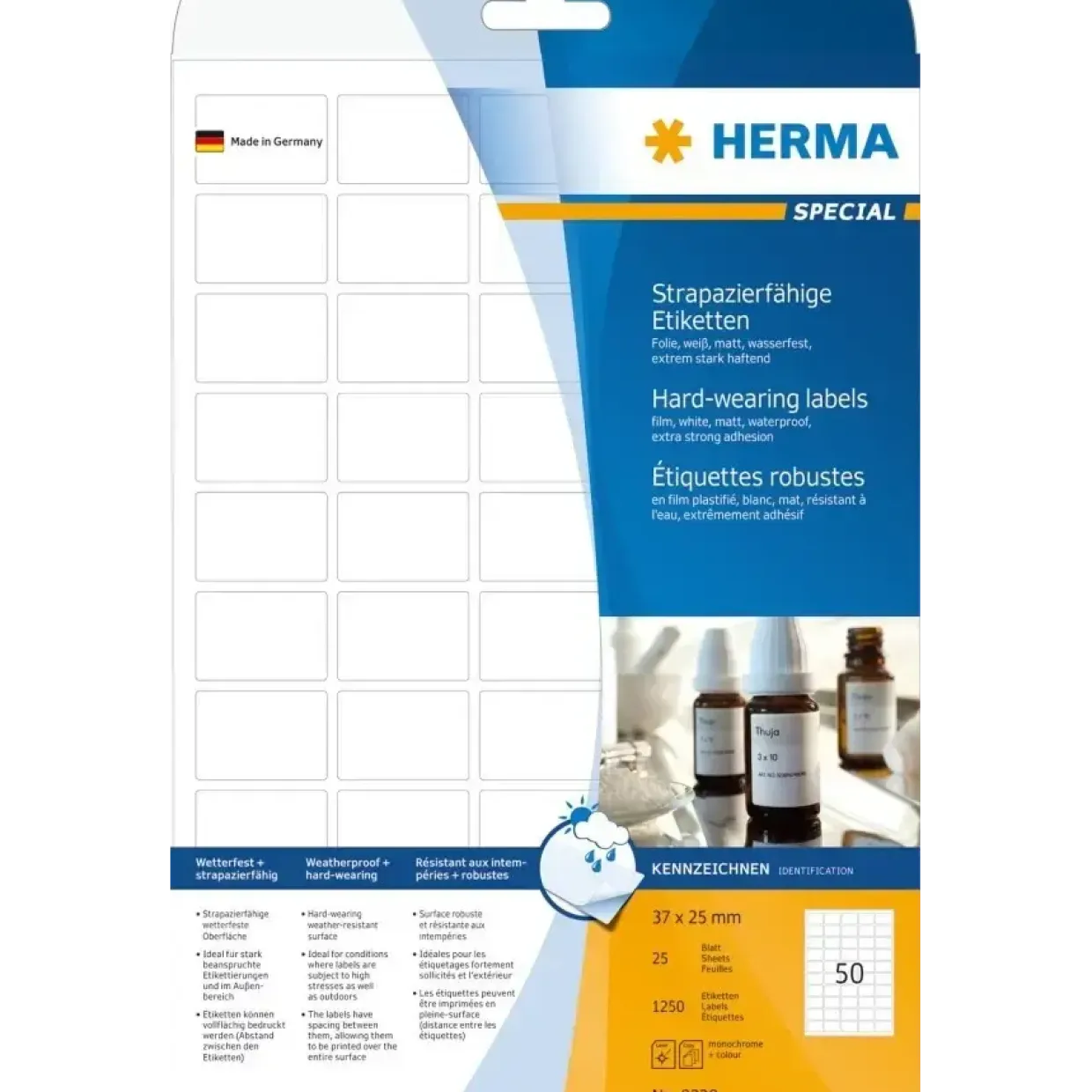 HERMA Herma etiket film ekstra stærk 37x25 mat - 1250 labels