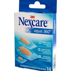 Hæfteplaster - Nexcare Aqua 360 PU - Transparent - 3 ass. størrelser - 1 pakke