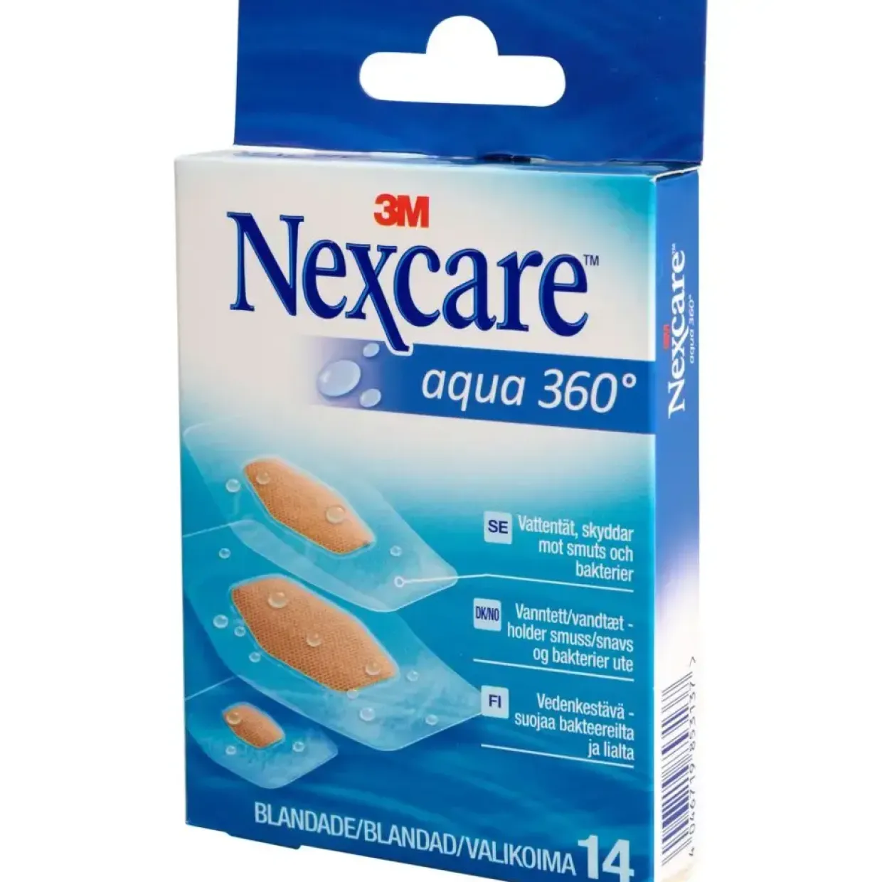 Hæfteplaster - Nexcare Aqua 360 PU - Transparent - 3 ass. størrelser - 1 pakke
