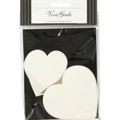 Hjerter størrelse 6+8,5 cm 240 gram hvid karton assorteret | 50 stk.